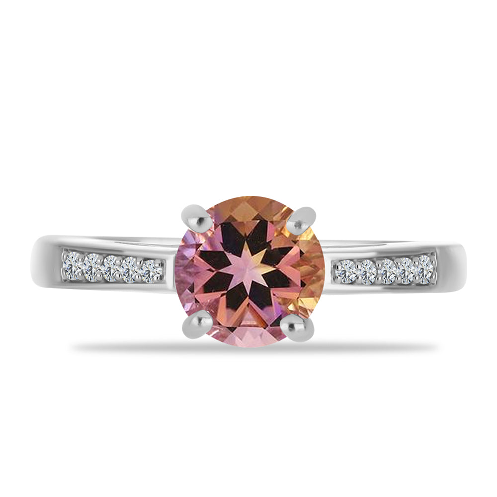 Anillo de Plata con Amatrino de Anahi y Topacio Blanco