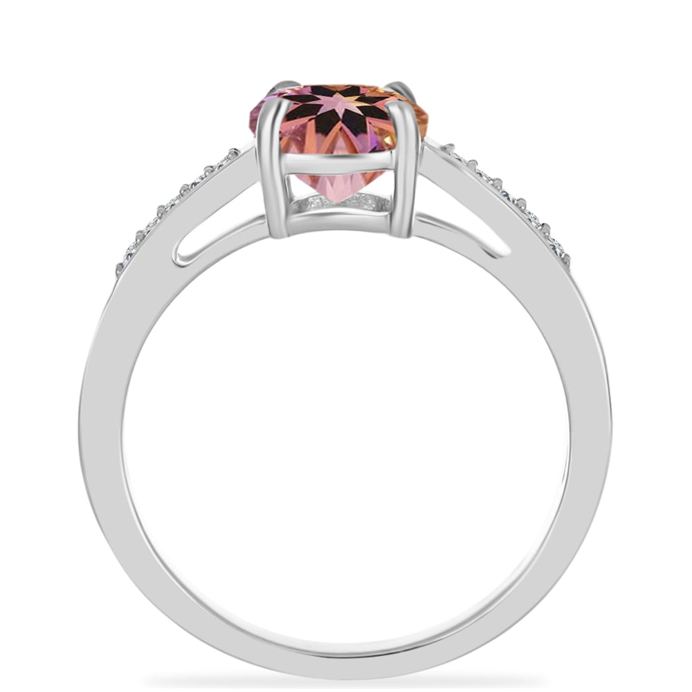 Anillo de Plata con Amatrino de Anahi y Topacio Blanco