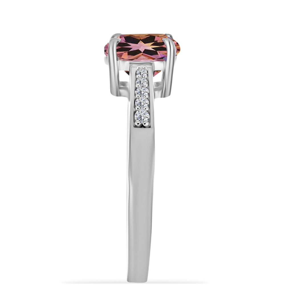 Anillo de Plata con Amatrino de Anahi y Topacio Blanco