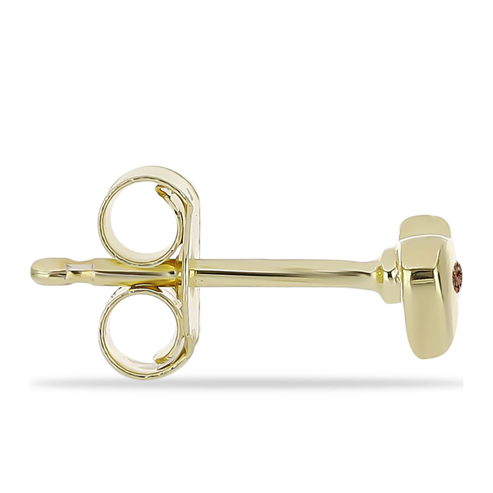 Pendientes de Plata Bañada en Oro con Diamante Champagne