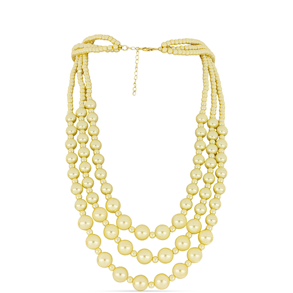 Collar de Plata Bañada en Oro con Perlas Melocotón