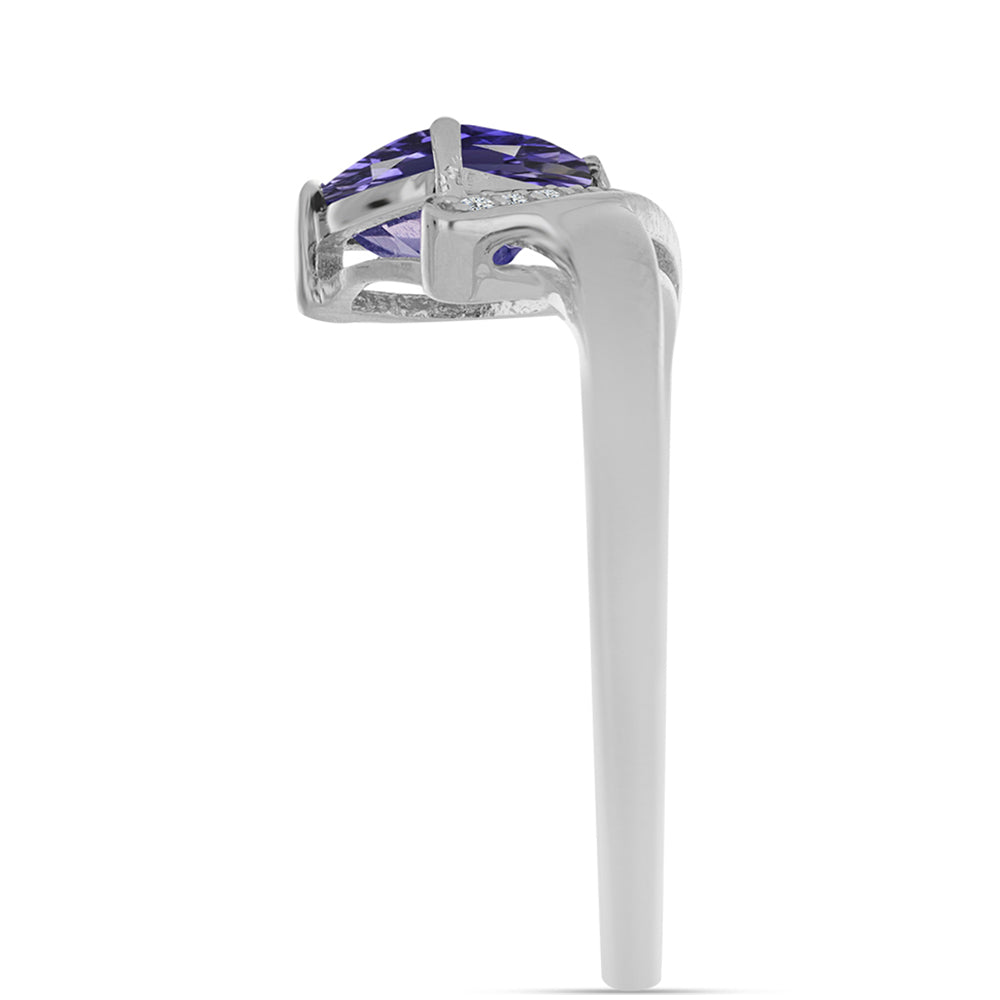 Anillo de Plata con Lolita y Topacio Blanco