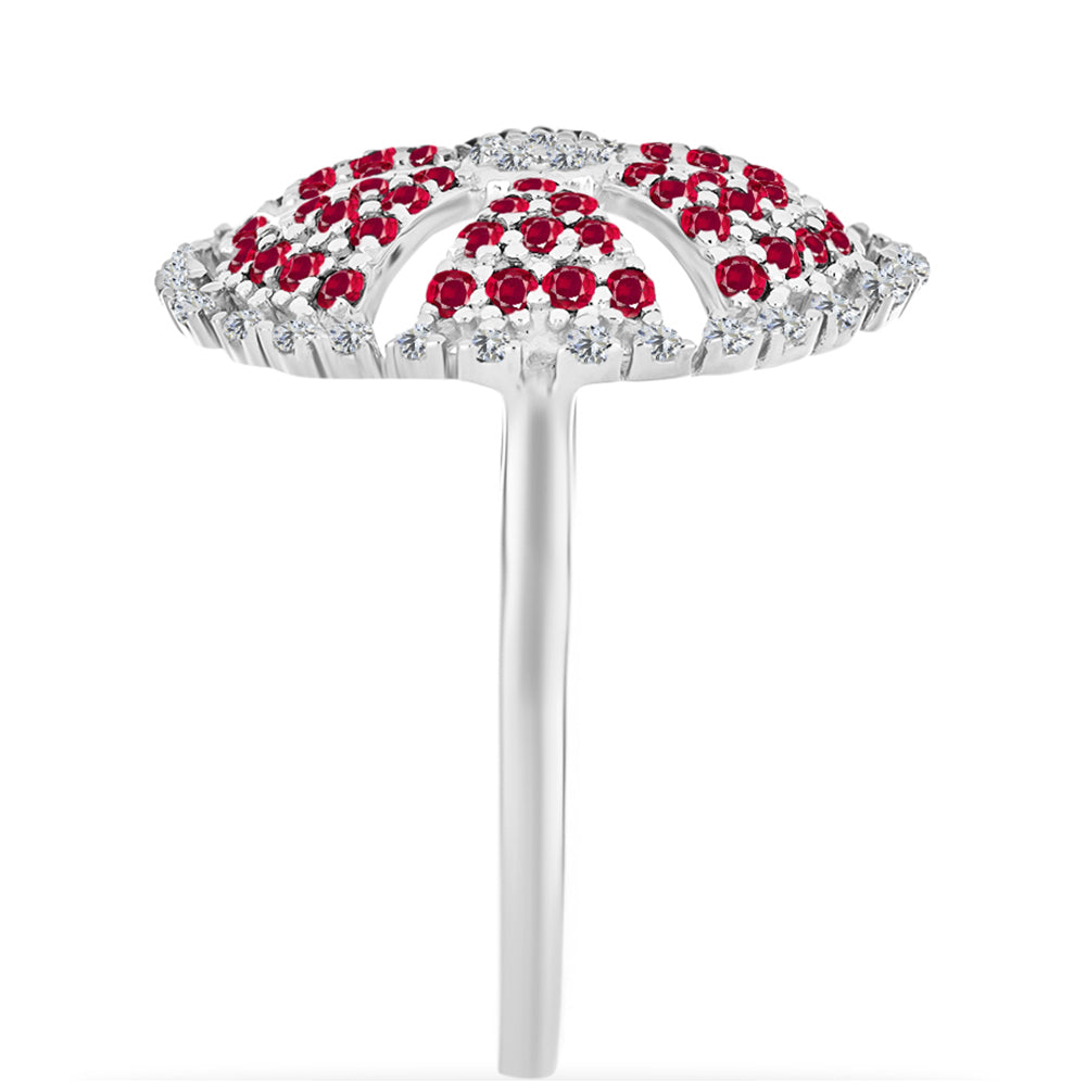 Anillo de Plata con Rubí de Madagascar y Diamante blanco
