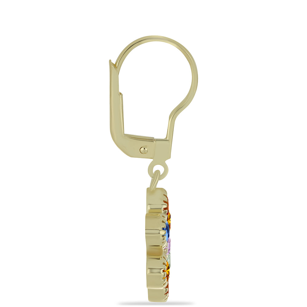 Pendientes de Plata Bañada en Oro con Zafiro Arco Iris Rosebery