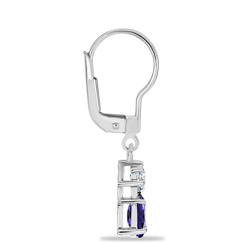 Pendientes de Plata con Lolita y Topacio Blanco