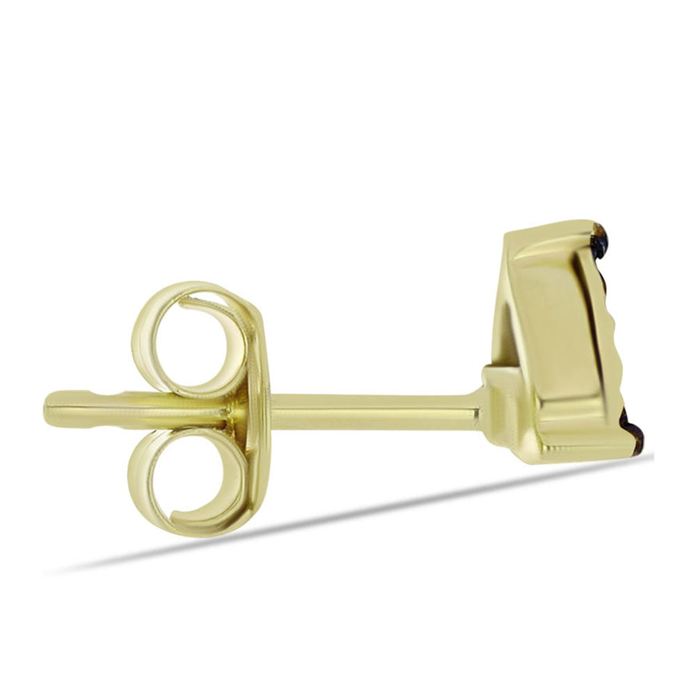 Pendientes de Plata Bañada en Oro con Diamante Azul