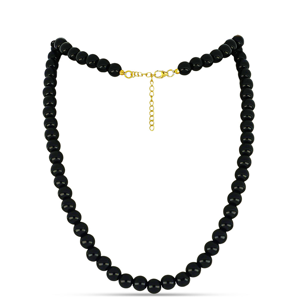 Collar de Plata Bañada en Oro con Ónix negro de Suwar