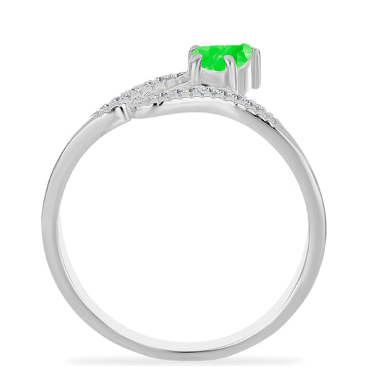 Anillo de Plata con Ópalo Hialita y Topacio Blanco