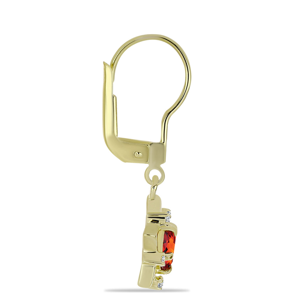 Pendientes de Plata Bañada en Oro con Citrino de Madeira y Topacio Blanco