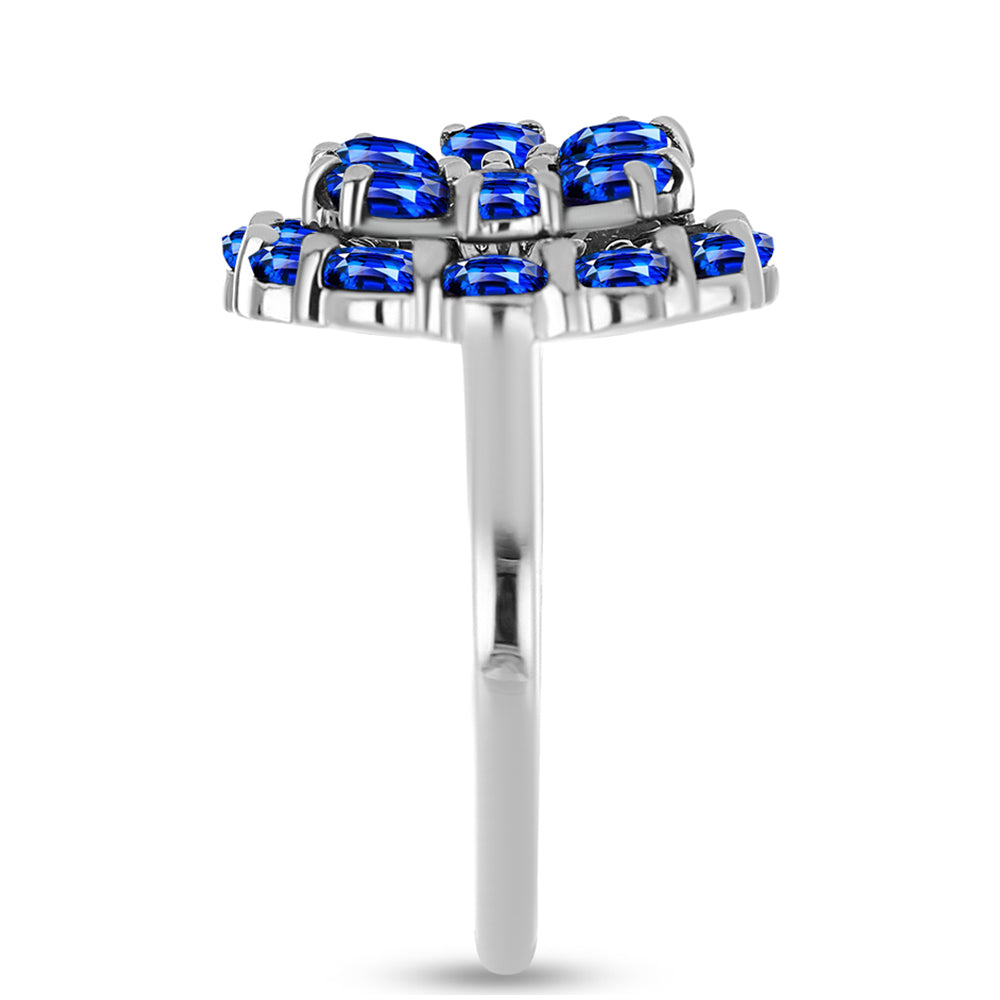 Anillo de Plata con Zafiro Azul Australiano y Topacio Blanco