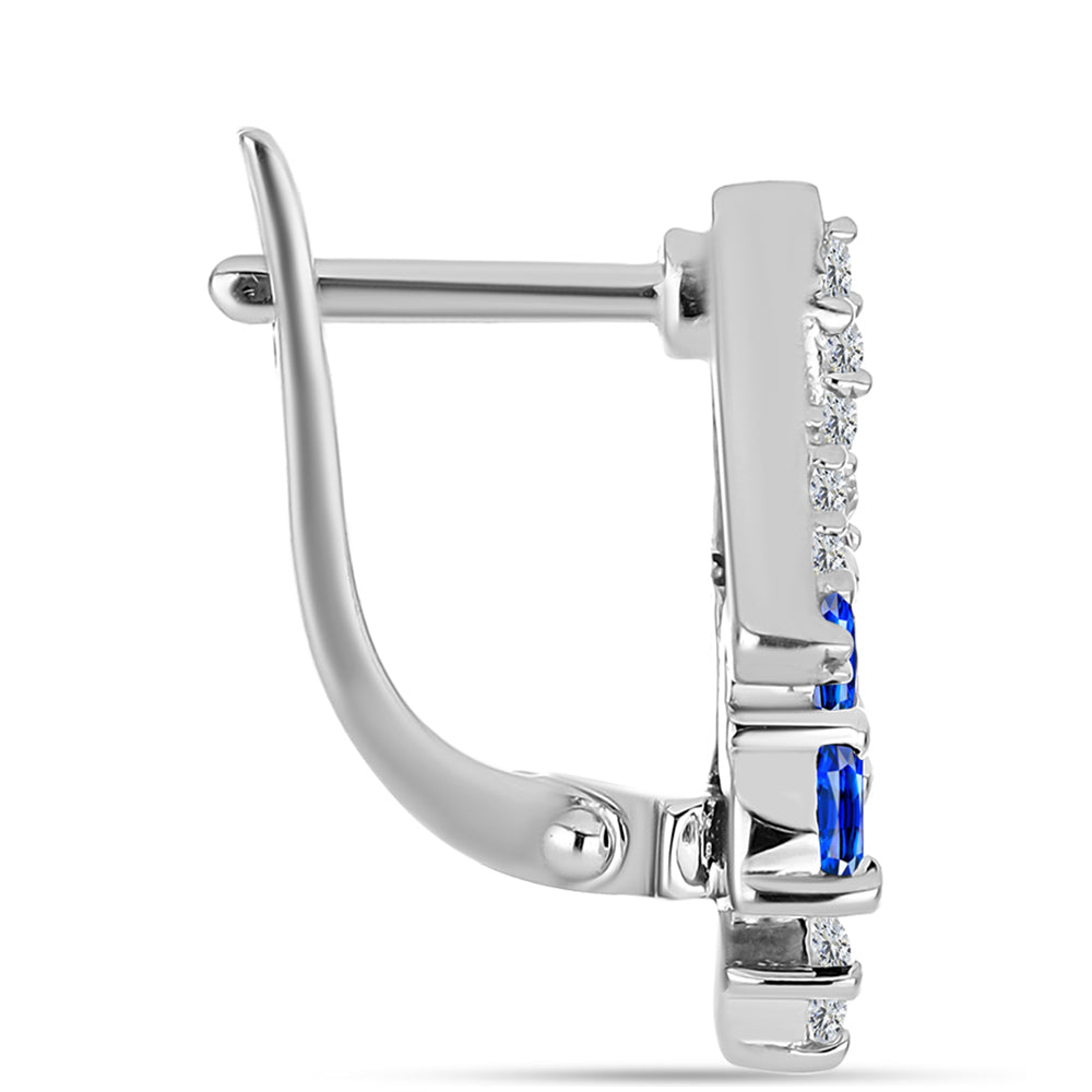 Pendientes de Plata con Zafiro Azul Australiano y Topacio Blanco