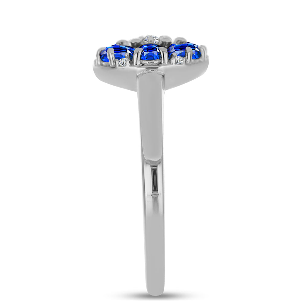 Anillo de Plata con Zafiro Azul Australiano y Topacio Blanco