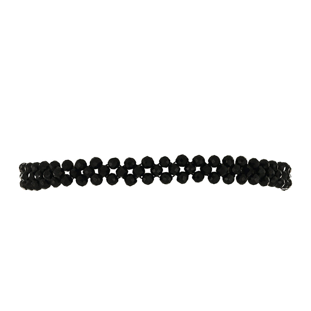 Pulsera de Plata Bañada en Oro con Espinela Negra