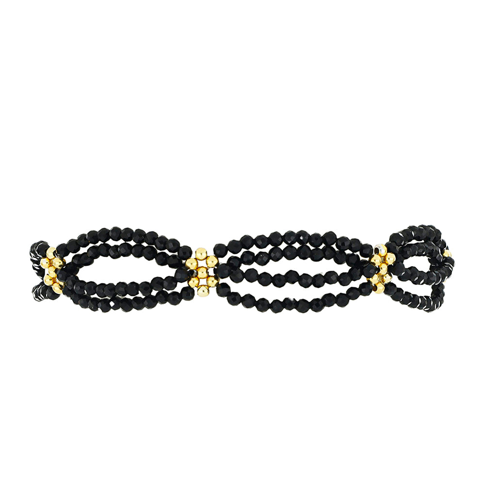 Pulsera de Plata Bañada en Oro con Espinela Negra