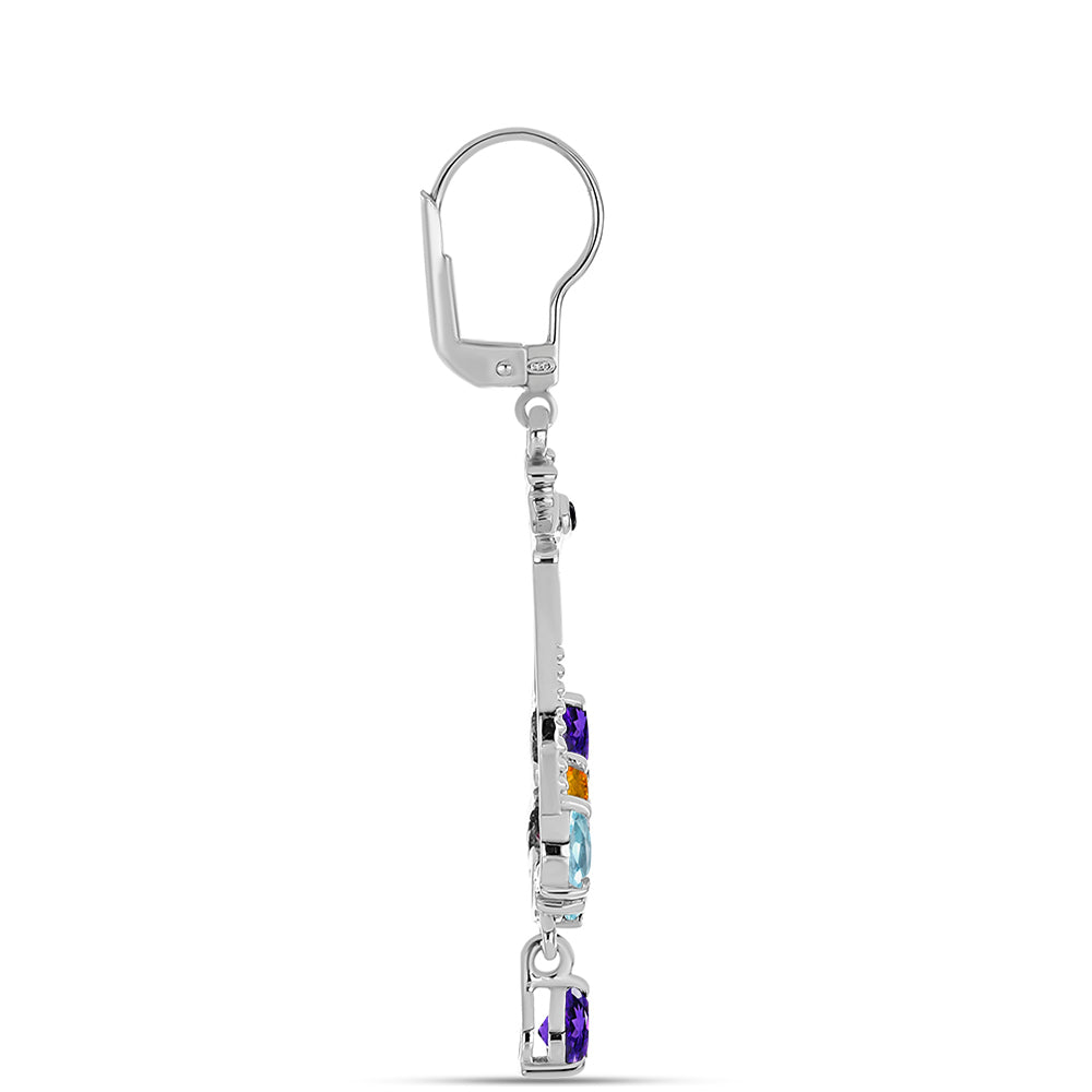 Pendientes de Plata con Amatista de Marruecos y Ágata Verde