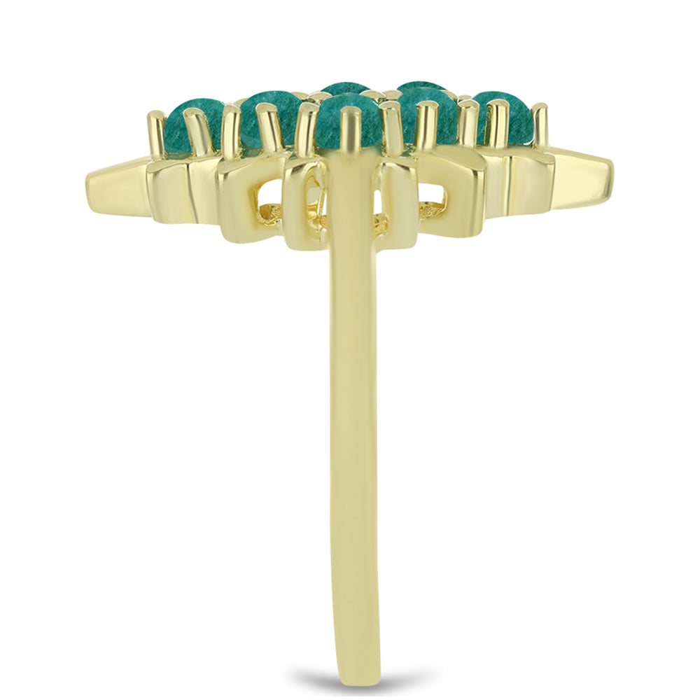 Anillo de Plata Bañada en Oro con Amazonita