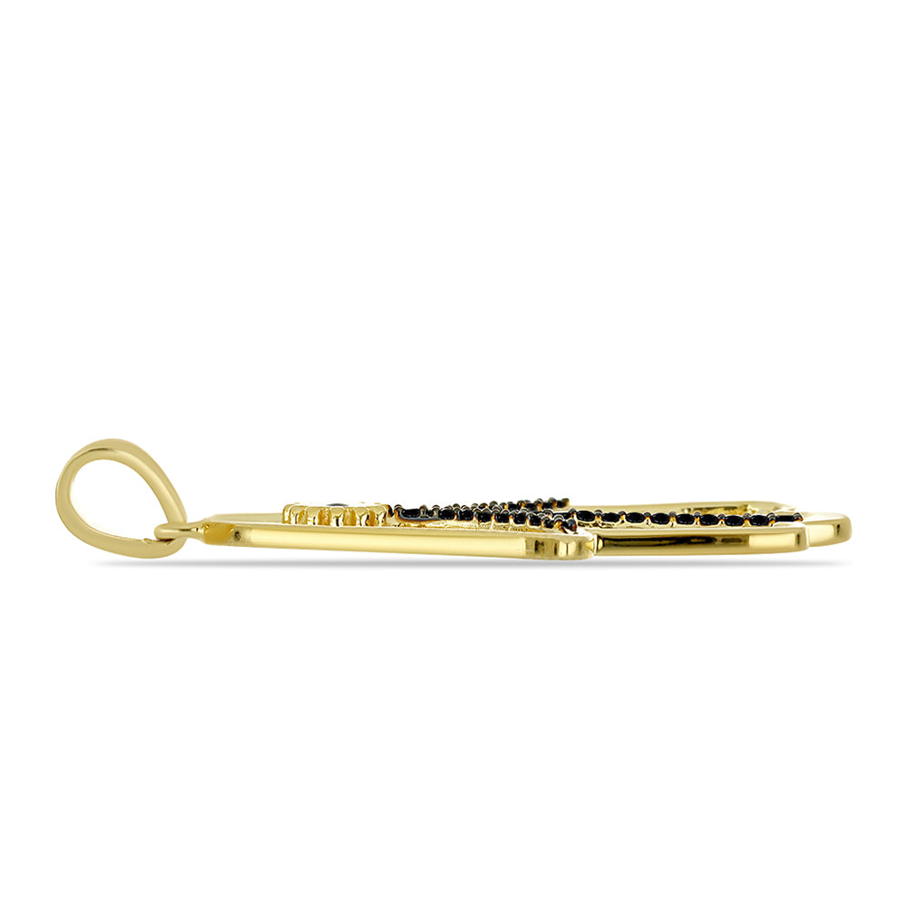 Colgante de Plata Bañada en Oro con Espinela Negra 2