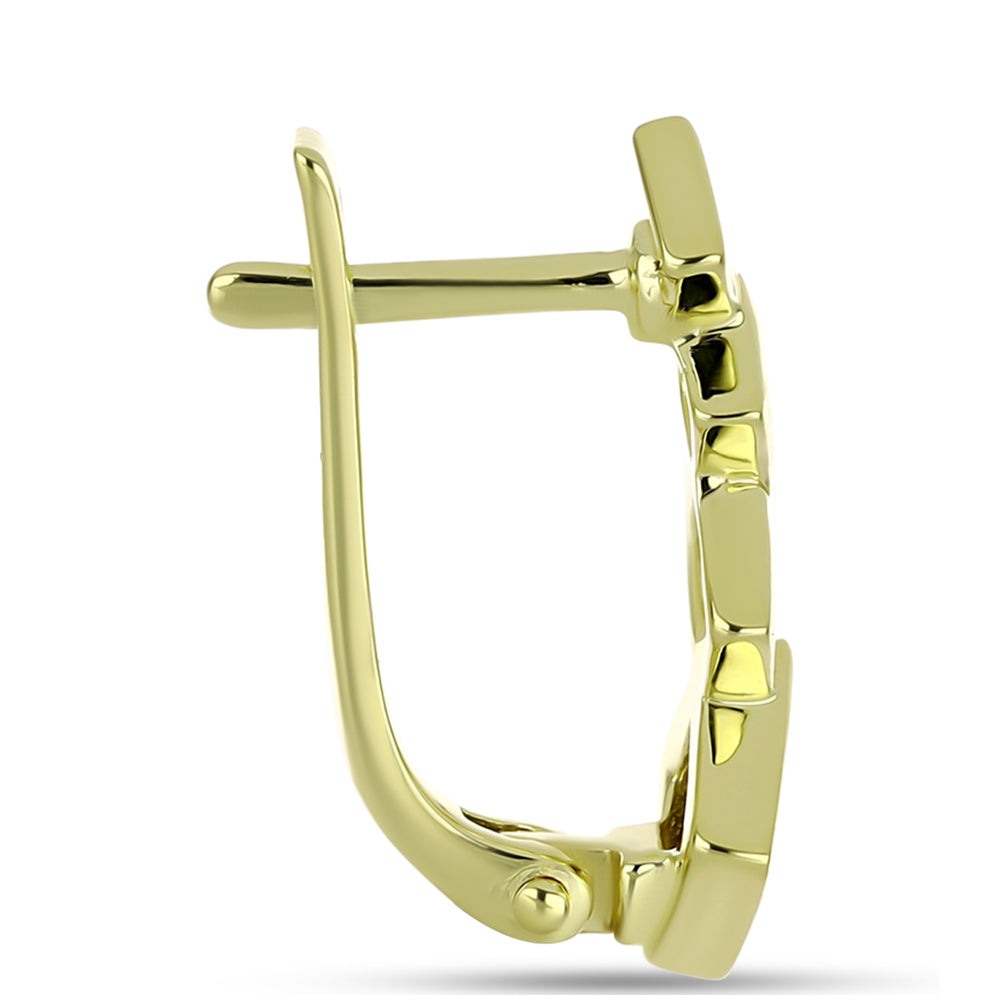 Pendientes de Plata Bañada en Oro con Diamante Azul y Topacio Blanco