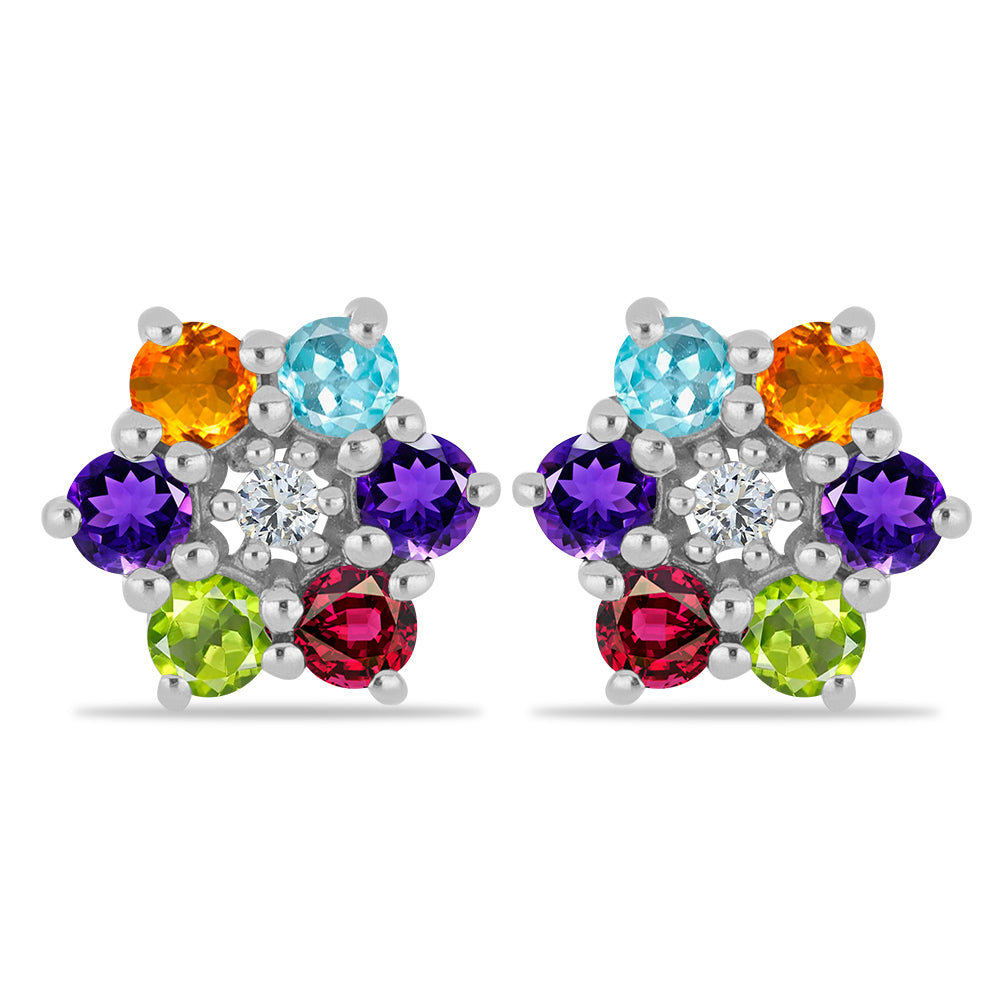 Pendientes de Plata con Amatista de Marruecos y Peridoto de Changbai
