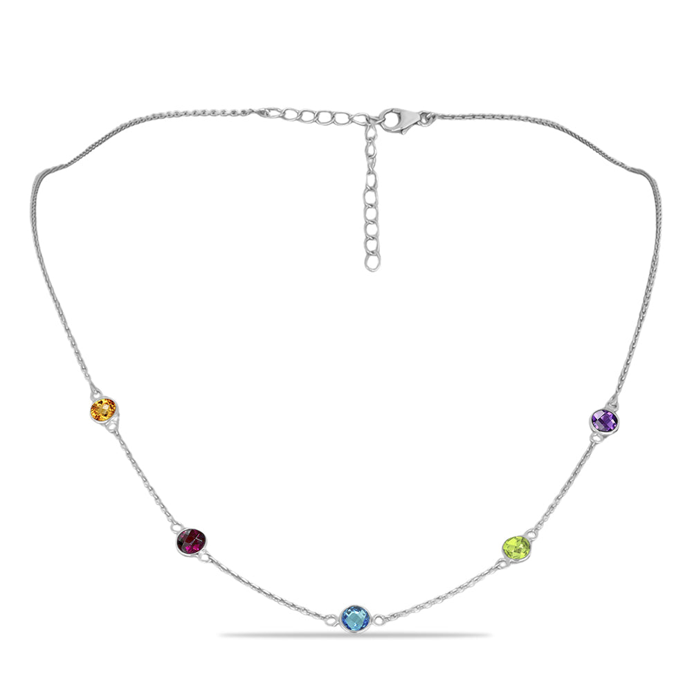 Collar de Plata con Amatista de Marruecos y Peridoto de Changbai