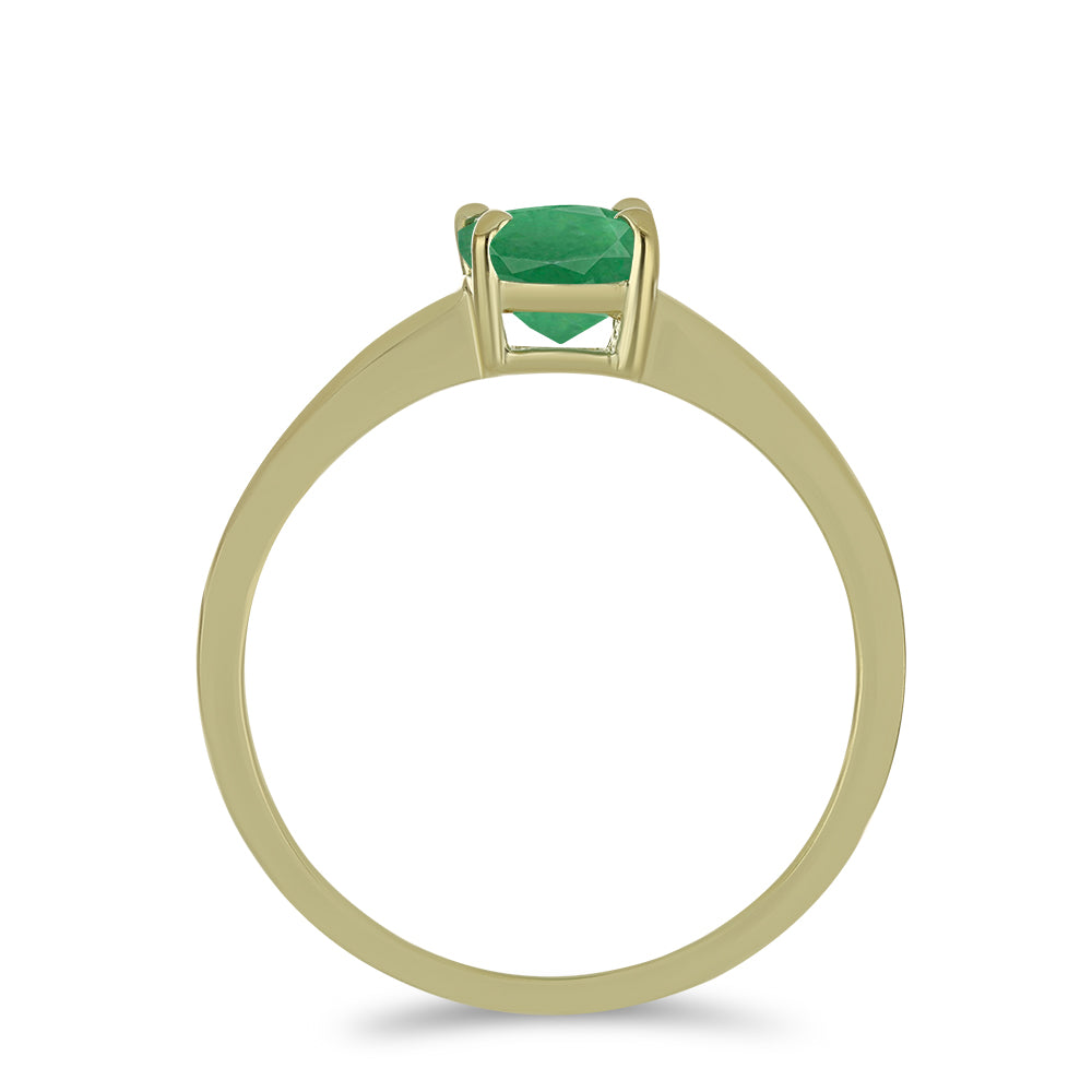 Anillo de Plata Bañada en Oro con Esmeralda de Brasil