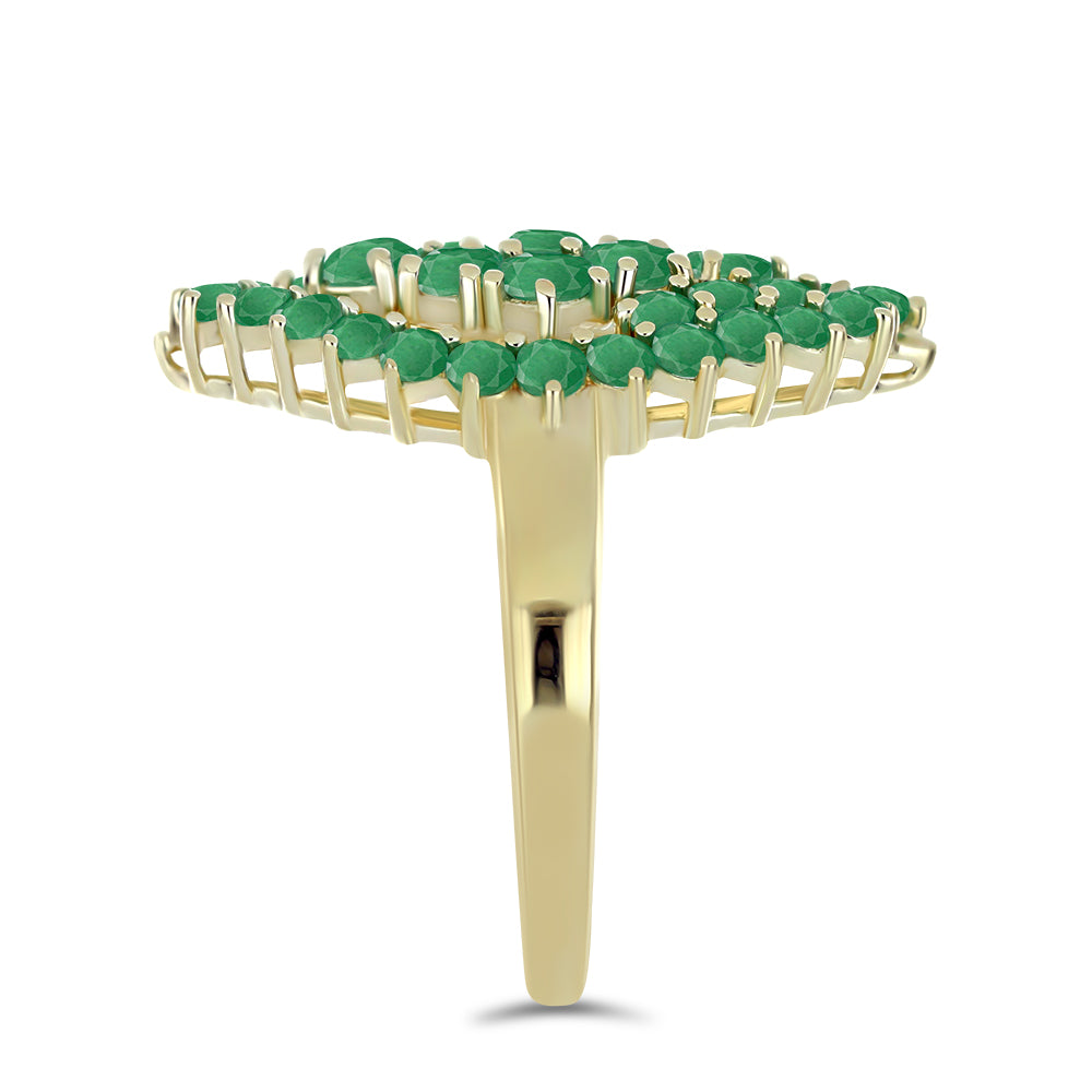 Anillo de Plata Bañada en Oro con Esmeralda de Brasil 4