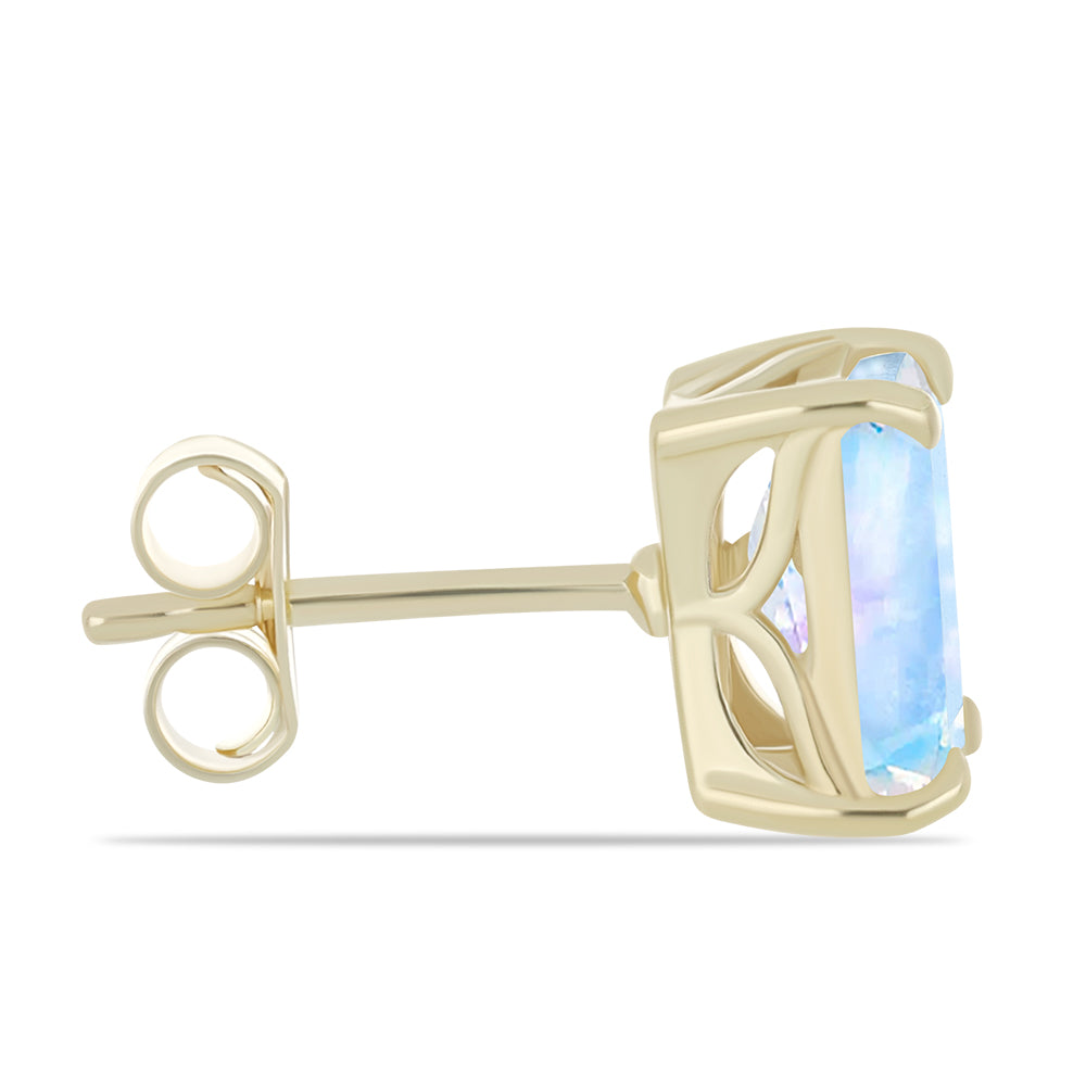 Pendientes de Plata Bañada en Oro con Piedra Lunar Arco Iris