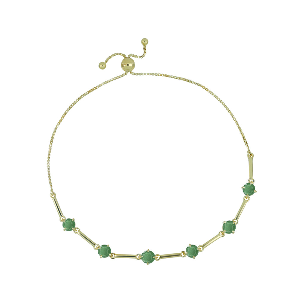 Pulsera de Plata Bañada en Oro con Esmeralda de Brasil 1