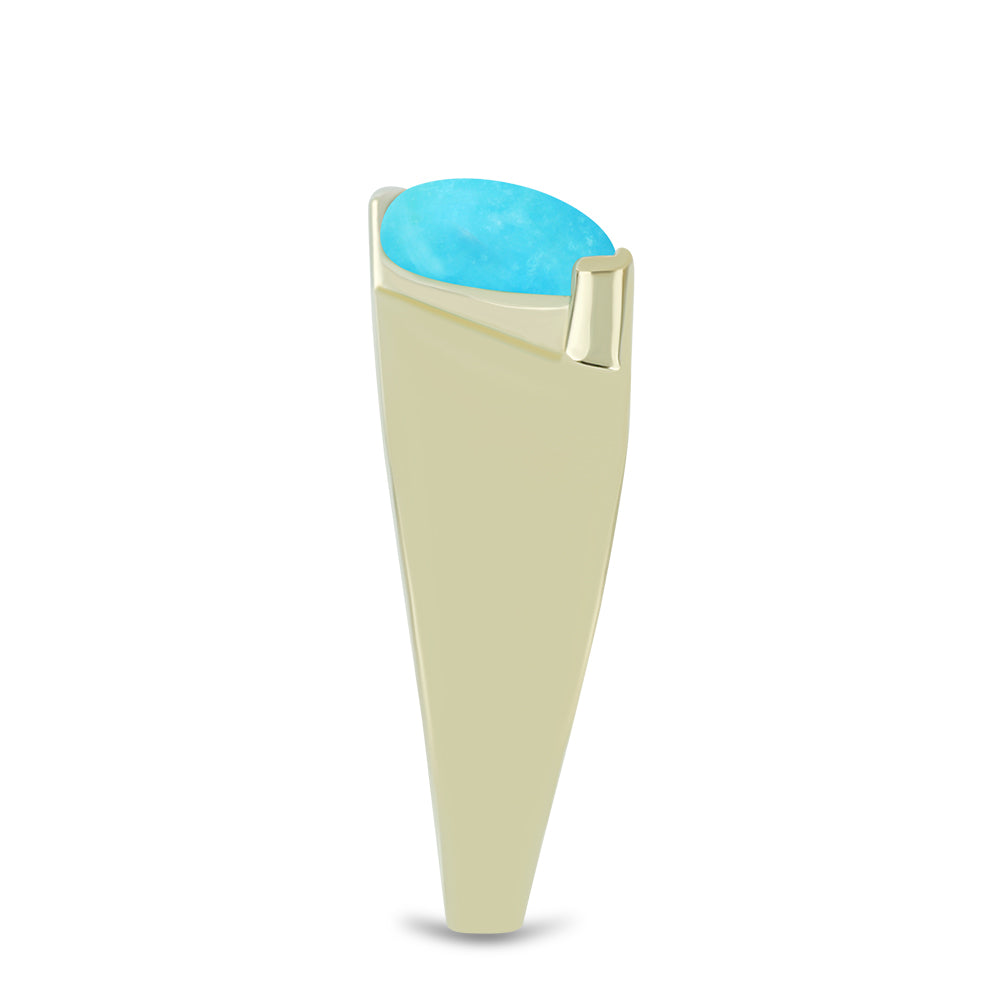 Anillo de Plata Bañada en Oro con Turquesa Bella Durmiente