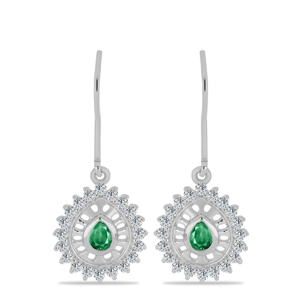 Pendientes de Plata con Alejandrita natural y Topacio Blanco