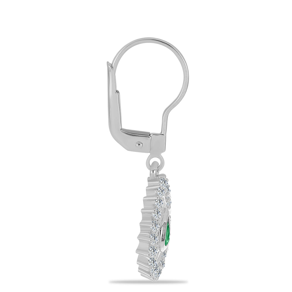 Pendientes de Plata con Alejandrita natural y Topacio Blanco