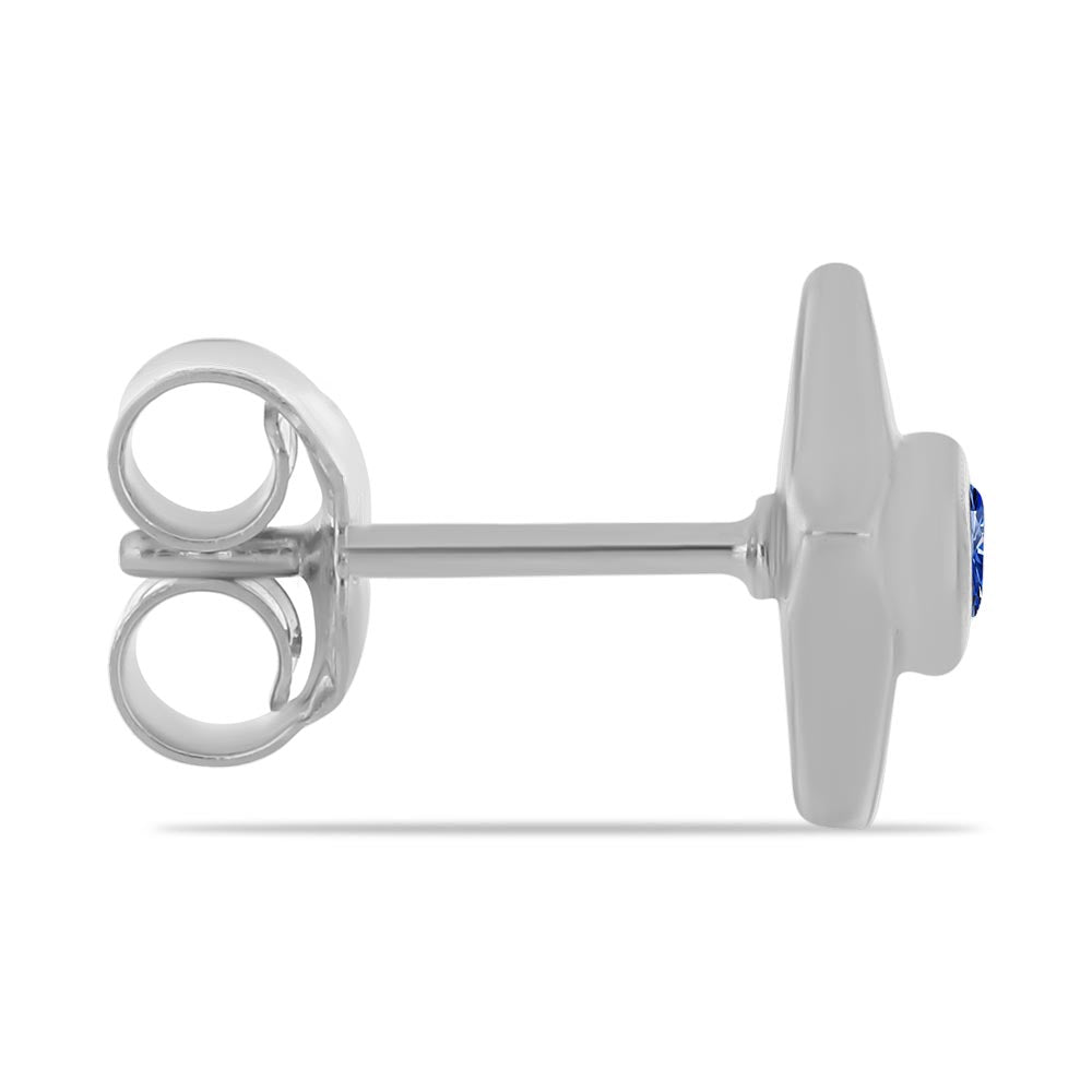 Pendientes de Plata con Moisanita azul real certificado y cultivado en laboratorio