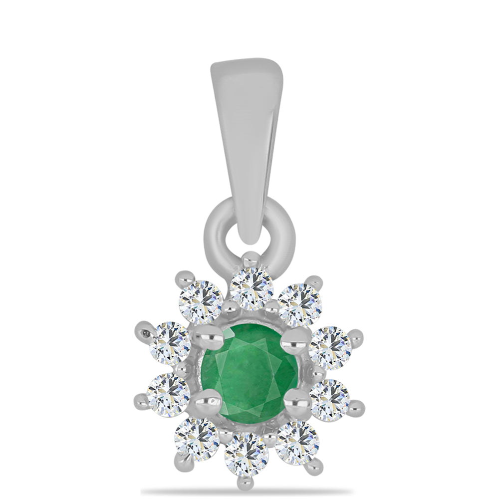 Conjunto de Plata con Rubí de Madagascar y Esmeralda de Brasil ( Colgante )
