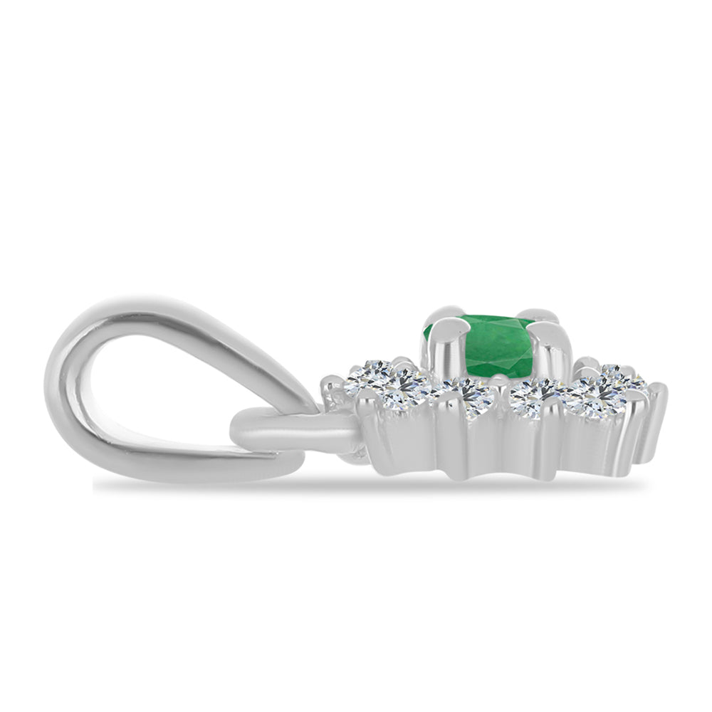 Conjunto de Plata con Rubí de Madagascar y Esmeralda de Brasil ( Colgante )