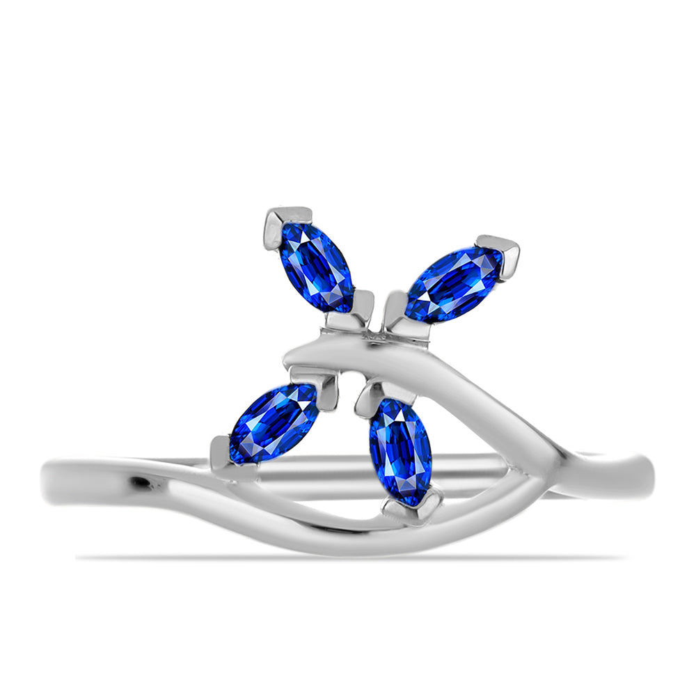 Anillo de Plata con Zafiro Azul Australiano