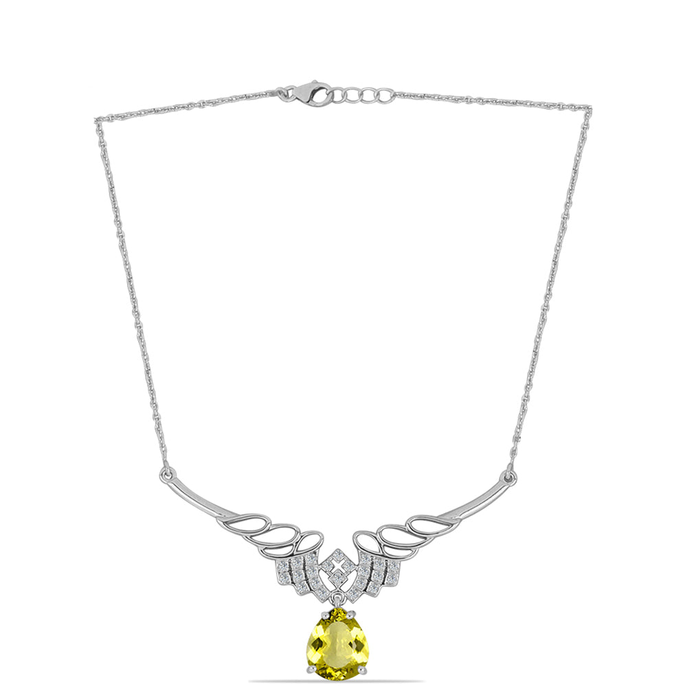 Collar de Plata con Topacio Limón y Topacio Blanco