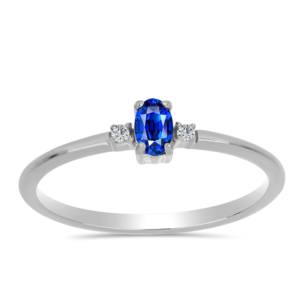Anillo de Plata con Zafiro Azul Australiano y Topacio Blanco