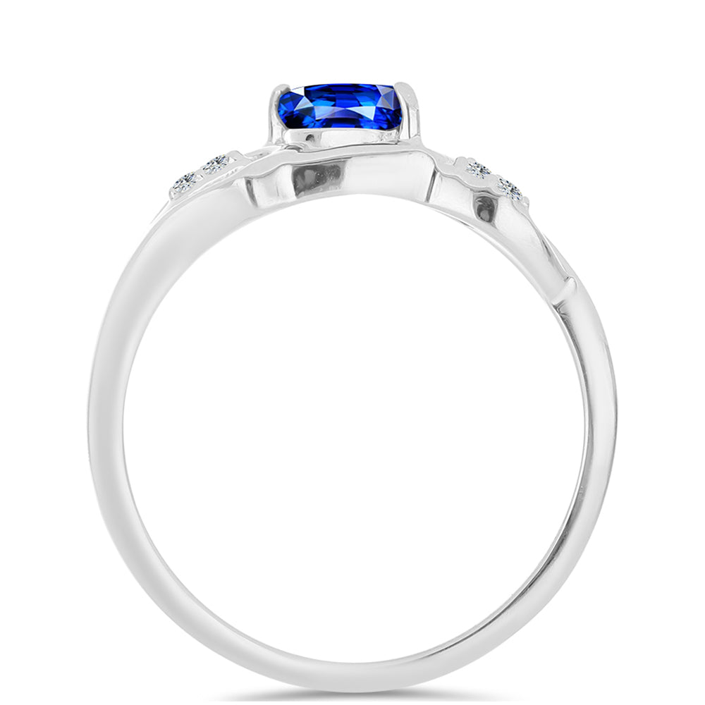 Anillo de Plata con Zafiro Azul Australiano y Topacio Blanco