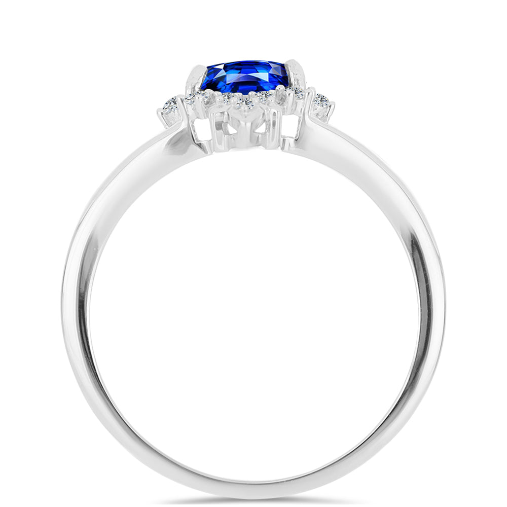 Anillo de Plata con Zafiro Azul Australiano y Topacio Blanco