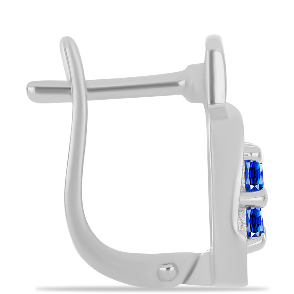 Pendientes de Plata con Zafiro Azul Australiano y Topacio Blanco