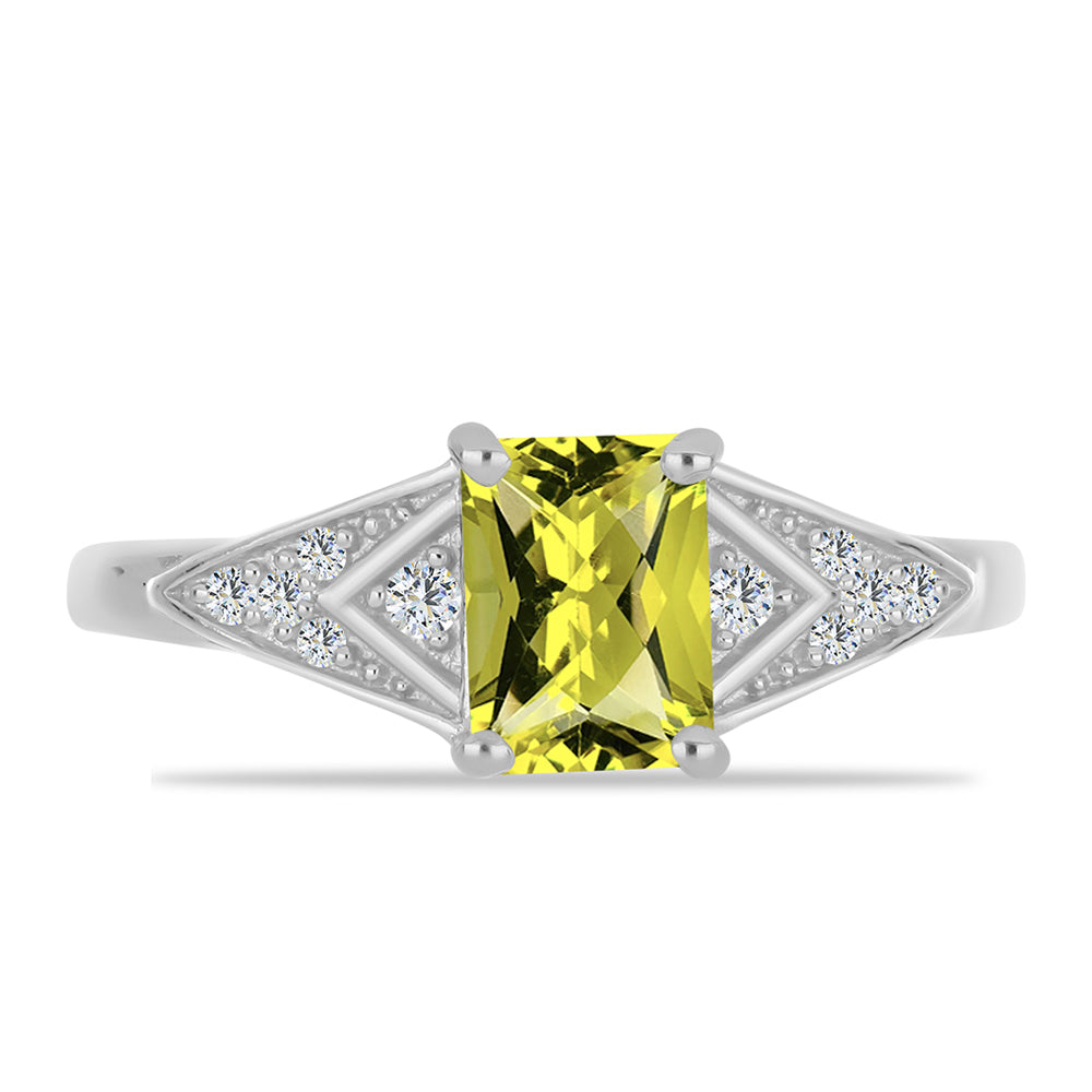 Anillo de Plata con Topacio Limón y Topacio Blanco