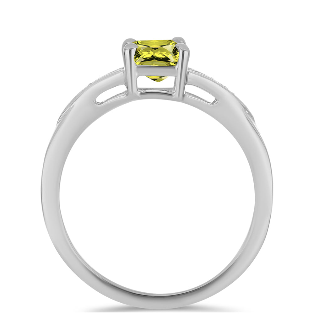 Anillo de Plata con Topacio Limón y Topacio Blanco