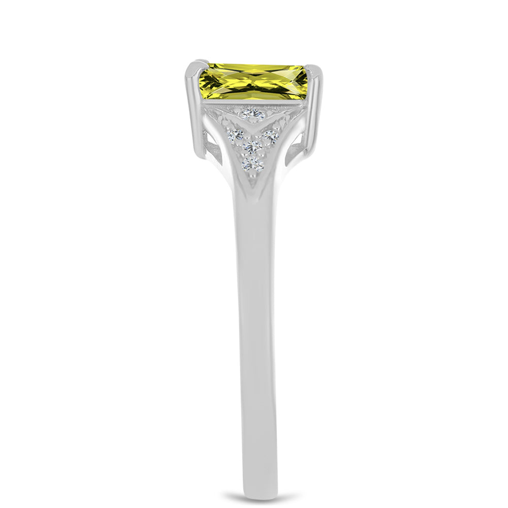 Anillo de Plata con Topacio Limón y Topacio Blanco