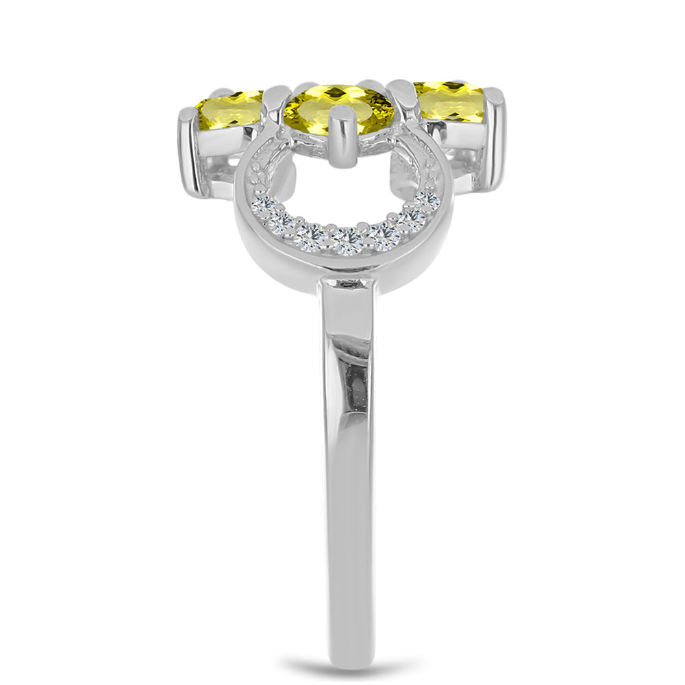 Anillo de Plata con Topacio Limón y Topacio Blanco