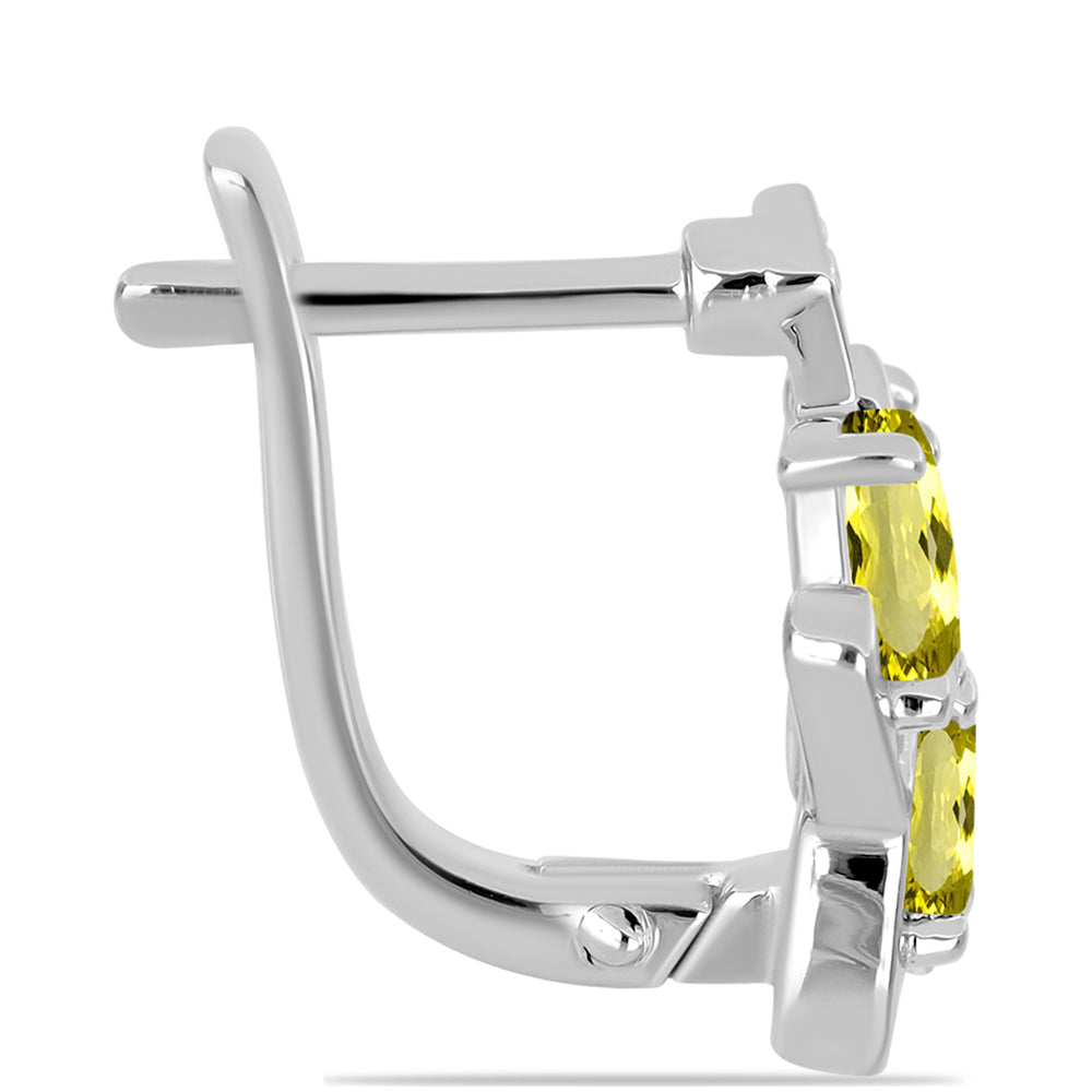 Pendientes de Plata con Topacio Limón y Topacio Blanco