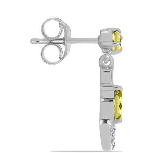 Pendientes de Plata con Topacio Limón y Topacio Blanco