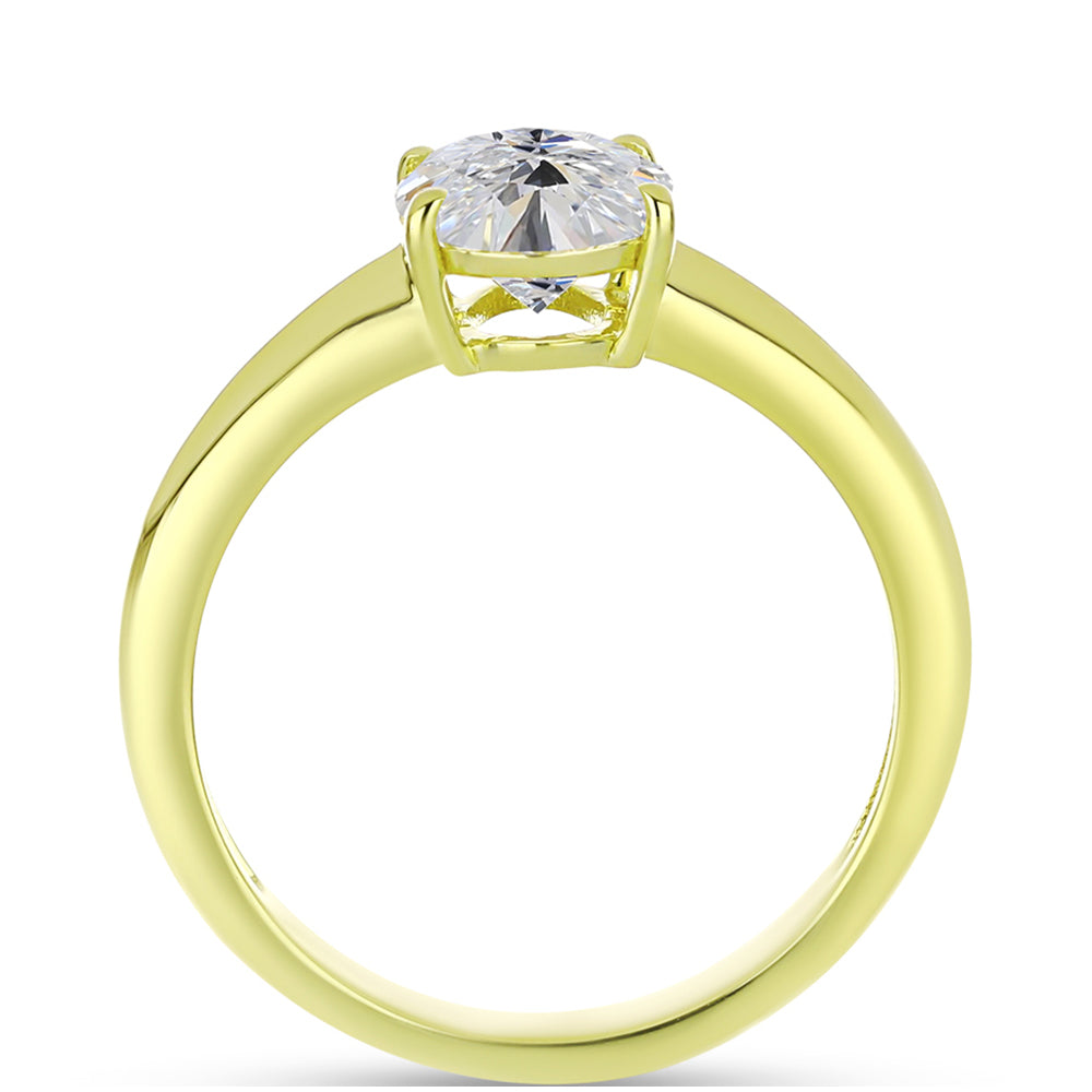 Anillo de Plata Bañada en Oro con Diamante certificado y cultivado en laboratorio