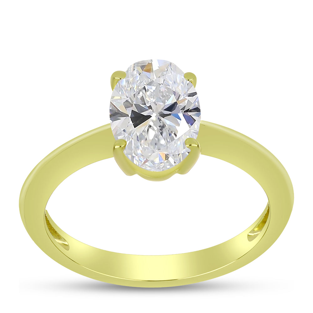 Anillo de Plata Bañada en Oro con Diamante certificado y cultivado en laboratorio