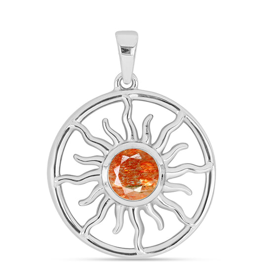 Colgante de Plata con Piedra Solar de Oregon