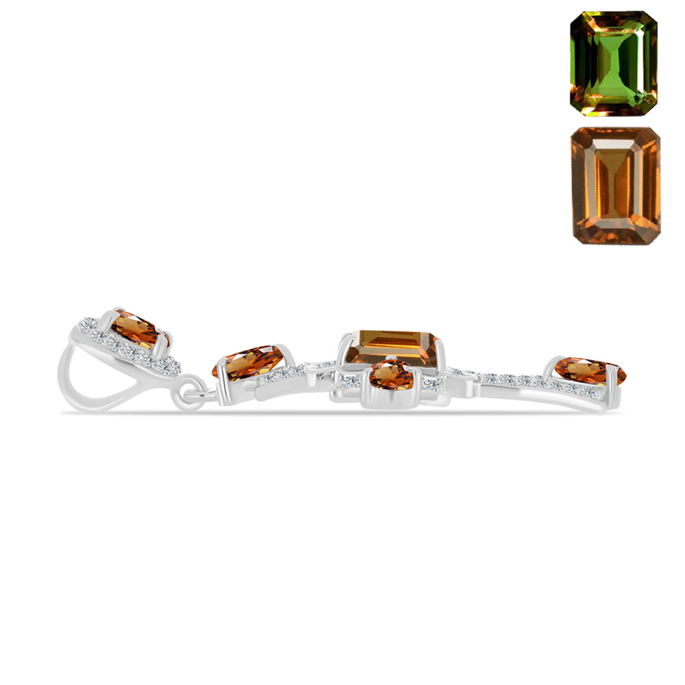 Colgante de Plata con Zultanita de Anatolia certificado y cultivado en laboratorio